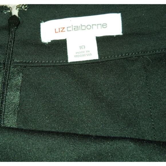 Liz Claiborne Black Pleated Skirt Women’s Size 10 Zipper Back Career Skirt NWT - Picture 4 of 12